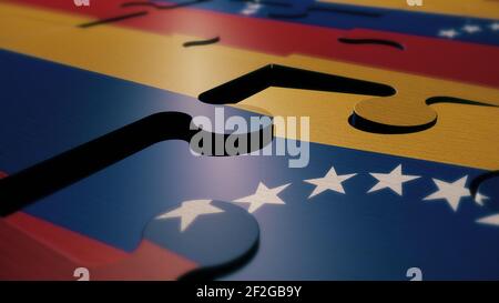 Venezuela Puzzle Flagge 3D Rendern Stockfoto