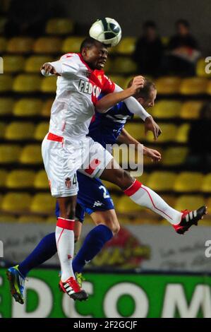 FUSSBALL - FRANZÖSISCHE MEISTERSCHAFT 2011/2012 - L2 - AS MONACO V SC BASTIA - 13/02/2012 - FOTO OLIVIER ANRIGO / DPPI – RABIU AFOLABI (ASM) Stockfoto