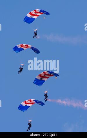 Royal Air Force Falcons Fallute Display-Team Stockfoto