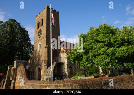 St. Nicholas Church, Shepperton. England, Vereinigtes Königreich. Stockfoto