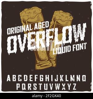 Ursprüngliche Beschriftung mit dem Namen „Overflow“. Gute handgefertigte Schrift für jedes Label-Design. Stock Vektor