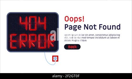 404 Fehler. Seite nicht gefunden Website-Vektorvorlage. Stock Vektor