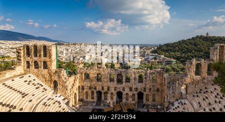 Griechenland, Attika, Athen, die Akropolis, das Odeon des Herodes Atticus - bekannt als das Herodeon Stockfoto