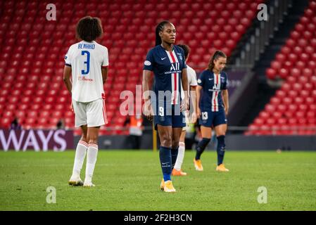 Wendie Renard von Olympique Lyonnais und Marie Antoinette Katoto von Paris Saint Germain während der UEFA Women's Champions League, Halbfinalspiel zwischen Paris Saint-Germain und Olympique Lyonnais am 26. August 2020 im San Mames Stadion in Bilbao, Spanien - Foto Melanie Laurent / A2M Sport Consulting / DPPI Stockfoto