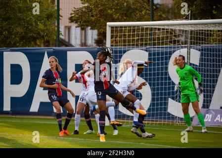 Marie Antoinette Katoto aus Paris Saint Germain reagiert während der französischen Frauenmeisterschaft D1 Arkema Fußballspiel zwischen Paris Saint-Germain und EA Guingamp am 5. September 2020 im Georges Lefevre Stadion in Saint-Germain-en-Laye, Frankreich - Foto Antoine Massinon / A2M Sport Consulting / DPPI Stockfoto