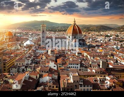 Prächtige Basilika von Santa Maria del Fiore in Florenz, Italien Stockfoto