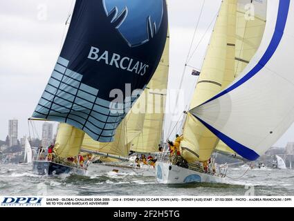 SEGELN - GLOBALE HERAUSFORDERUNG 2004-2005 - ETAPPE 4 : SYDNEY (AUS) NACH KAPSTADT (AFS) - SYDNEY (AUS) START - 27/02/2005 - FOTO : ANDREA FRANCOLINI / DPPI ICH FÜR SIE UND BARCLAYS ABENTEURER Stockfoto