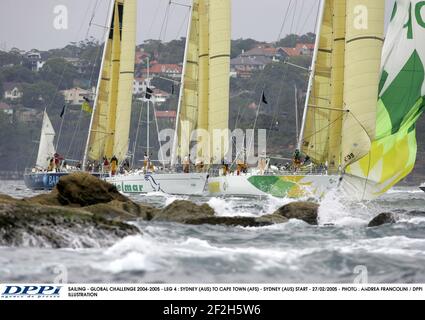 SEGELN - GLOBALE HERAUSFORDERUNG 2004-2005 - ETAPPE 4 : SYDNEY (AUS) NACH KAPSTADT (AFS) - SYDNEY (AUS) START - 27/02/2005 - FOTO : ANDREA FRANCOLINI / DPPI ILLUSTRATION Stockfoto