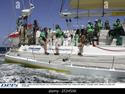 SEGELN - GLOBALE HERAUSFORDERUNG 2004-2005 - ETAPPE 3 : WELLINGTON (NZL) NACH SYDNEY (AUS) - SYDNEY (AUS) ANKUNFT - 13/02/2005 - FOTO : ANDREA FRANCOLINI / DPPI BP EXPLORER Stockfoto