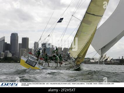 SEGELN - GLOBALE HERAUSFORDERUNG 2004-2005 - ETAPPE 3 : WELLINGTON (NZL) NACH SYDNEY (AUS) - SYDNEY (AUS) ANKUNFT - 13/02/2005 - FOTO : ANDREA FRANCOLINI / DPPI BP EXPLORER Stockfoto