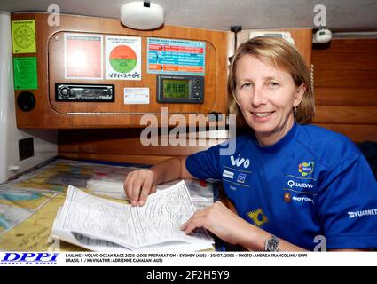 SEGELN - VORBEREITUNG VOLVO OCEAN RACE 2005-2006 - SYDNEY (AUS) - 30/07/2005 - FOTO : ANDREA FRANCOLINI / DPPI BRASIL 1 / NAVIGATOR : ADRIENNE CAHALAN (AUS) Stockfoto