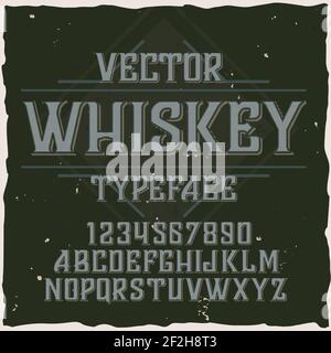 Original-Etikettschrift mit dem Namen 'Whiskey'. Gute handgefertigte Schrift für jedes Label-Design. Stock Vektor