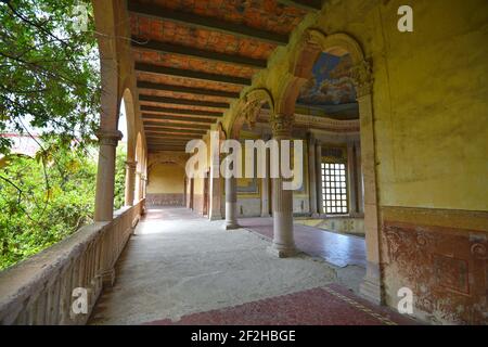 Landschaft mit Blick auf die legendäre Kolonialstil Hacienda de Gogorrón in San Luis Potosí, Mexiko. Stockfoto