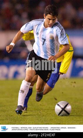 FUSSBALL - MONDIAL 2006 - QUALIFIKATIONSRUNDE - ARGENTINIEN V BRASILIEN - 08/06/2005 - JAVIER SAVIOLA (ARG) - FOTO BERTRAND MAHE / FLASH-TASTE Stockfoto