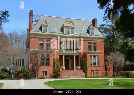 Lindenhurst Herrenhaus ist ein vergoldeter Alter Herrenhaus im Jahr 1887 gebaut Mit der Renaissance in der Bellevue Avenue 434 in Bellevue Avenue Historic District Stockfoto