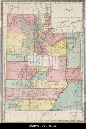 Karte von Utah von Rand McNally und Company, 1860 Stockfoto