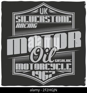 Vintage Label Design mit Schriftzug auf dunklem Hintergrund. T-Shirt-Design. Stock Vektor