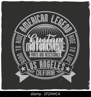 Vintage Label Design mit Schriftzug auf dunklem Hintergrund. T-Shirt-Design. Stock Vektor