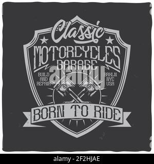 Vintage Label Design mit Schriftzug auf dunklem Hintergrund. T-Shirt-Design. Stock Vektor