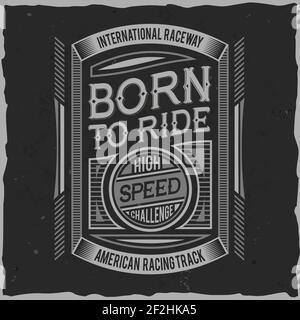 Vintage Label Design mit Schriftzug auf dunklem Hintergrund. T-Shirt-Design. Stock Vektor