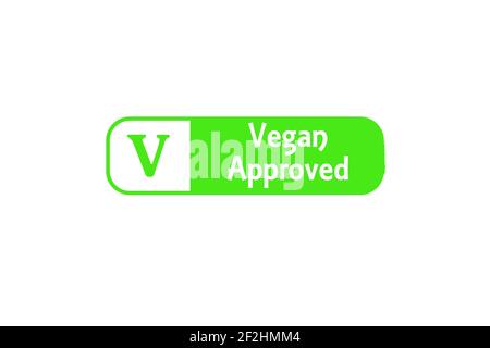 Alternative Diät Stempel Lesen Vegan genehmigt mit einem V-Symbol Stockfoto