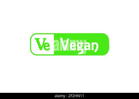 Alternative Diät Stempel Lesen Vegan mit einem Ve-Symbol Stockfoto