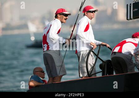 SEGELN - ONEDESIGNS - SEA DUBAI RC44 GOLD CUP - DUBAI - 24-29/11/2009PHOTO : NICO MARTINEZ / SEA AND SEE / DPPI TEAM KATUSHA - PAUL CAYARD (USA) Stockfoto