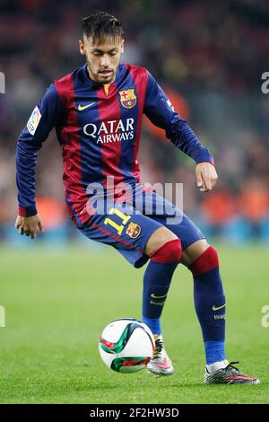 Neymar von Barcelona während der spanischen Cup Halbfinale, 1st Bein, Fußballspiel zwischen FC Barcelona und Villarreal am 11. Februar 2015 im Camp Nou Stadion in Barcelona, Spanien. Foto Bagu Blanco / DPPI Stockfoto