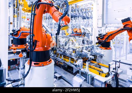 Stanz-Linien in einer Autofabrik Stockfoto