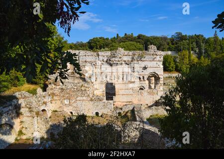 Ruinen der antiken römischen Bäder in Cimiez, Nizza, Südfrankreich, 2019. Quelle: Vuk Valcic / Alamy Stockfoto