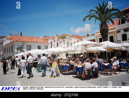 SEGELN - AMERICA'S CUP 2007 - AUSWAHL DER GASTGEBERSTADT - 02/06/2003 - LISSABON-CASCAIS KANDIDATUR - FOTO : CHRISTOPHE BAUDRY / DPPI CASCAIS / PORTUGAL Stockfoto