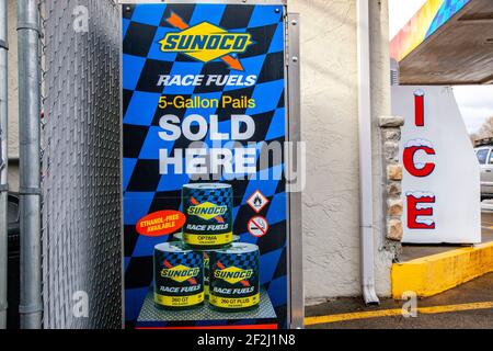 Rockbridge, Usa. März 2021, 11th. Die Sunoco Tankstelle 5 Gallonen Eimer. Kredit: SOPA Images Limited/Alamy Live Nachrichten Stockfoto