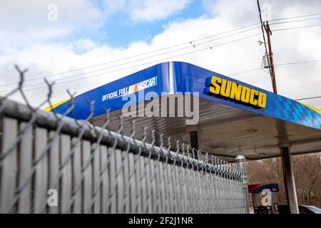 Rockbridge, Usa. März 2021, 11th. Die Sunoco-Tankstelle an der Route 33. Kredit: SOPA Images Limited/Alamy Live Nachrichten Stockfoto