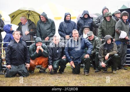 Eine sehr nasse Abington Show, South Lanarkshire, Schottland Stockfoto