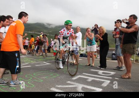 RADFAHREN - TOUR DE FRANCE 2012 - ETAPPE 17 - Blagneres-de-Luchon > Peyragudes (144 km) - 19/07/2012 - FOTO MANUEL BLONDAU / DPPI - TEAM EUROPCAR TEAMRIDER THOMAS VOECKLER AUS FRANKREICH Stockfoto