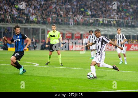 Douglas Costa von Juventus während der italienischen Meisterschaft Serie EIN Fußballspiel zwischen Internazionale und Juventus am 28. April 2018 im San Siro Stadion in Mailand, Italien - Foto Morgese - Rossini / DPPI Stockfoto