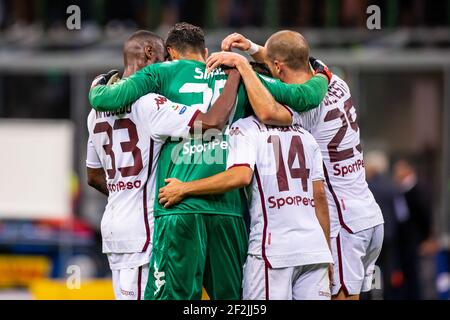 Torino-Team feiern während der italienischen Serie A Fußballspiel Inter Mailand gegen Torino am 26. August 2018 im San Siro Stadion in Mailand, Italien, Foto Morgese - Rossini / DPPI Stockfoto