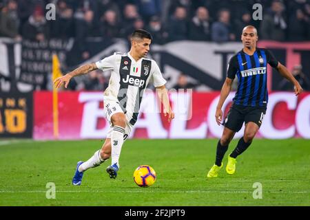 Joao Cancelo von Juventus während der italienischen Meisterschaft Serie EIN Fußballspiel zwischen Juventus FC und FC Internazionale am 7. Dezember 2018 im Allianz Stadion in Turin, Italien - Foto Morgese - Rossini / DPPI Stockfoto