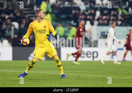 Patrick Robin Olsen von Roma während der italienischen Meisterschaft Serie EIN Fußballspiel zwischen Juventus und AS Roma am 22. Dezember 2018 im Allianz Stadion in Turin, Italien - Foto Morgese - Rossini / DPPI Stockfoto