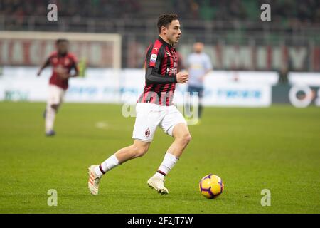 Davide Calabria von AC Mailand während der italienischen Meisterschaft Serie EIN Fußballspiel zwischen AC Mailand und Spal am 29. Dezember 2018 im San Siro Stadion in Mailand, Italien - Foto Morgese - Rossini / DPPI Stockfoto