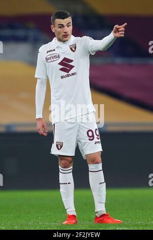 Alessandro Buongiorno von Turin Gesten während der italienischen Meisterschaft Serie EIN Fußballspiel zwischen AS Roma und Turin FC am 17. Dezember 2020 im Stadio Olimpico in Rom, Italien - Foto Federico Proietti / DPPI Stockfoto