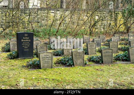 Berlin, jüdischer Friedhof Berlin Weissensee, Ehrenfeld für die im Ersten Weltkrieg verstorbenen jüdischen Soldaten Stockfoto