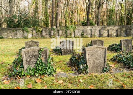 Berlin, jüdischer Friedhof Berlin Weissensee, Ehrenfeld für die im Ersten Weltkrieg verstorbenen jüdischen Soldaten Stockfoto