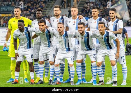 Team von Lazio während der italienischen Meisterschaft Serie A Fußballspiel zwischen FC Internazionale und SS Lazio am 25. September 2019 im Giuseppe Meazza Stadion in Mailand, Italien - Foto Morgese - Rossini / DPPI Stockfoto