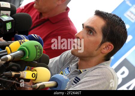 Radfahren - UCI World Tour - Tour de France 2013 - Tag Ab 2 - Avignon - 15/07/2013 - Foto MANUEL BLONDAU / DPPI - Alberto Contador von Spanien während Team Saxo-Tinkoff Pressekonferenz Stockfoto