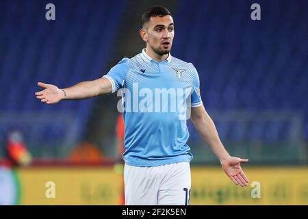 Gonzalo Escalante von Latium reagiert während der italienischen Meisterschaft Serie EIN Fußballspiel zwischen SS Lazio und Cagliari Calcio am 7. Februar 2021 im Stadio Olimpico in Rom, Italien - Foto Federico Proietti / DPPI Stockfoto