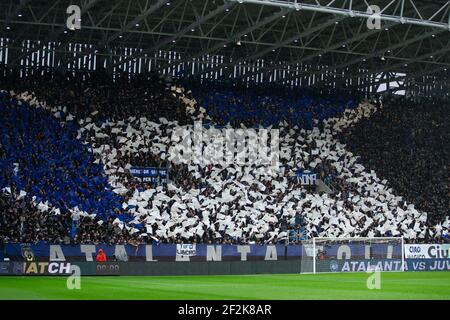 Atalanta Fans während der italienischen Meisterschaft Serie EIN Fußballspiel zwischen Atalanta und Juventus am 23. November 2019 im Gewiss Stadion in Bergamo, Italien - Foto Morgese - Rossini / DPPI Stockfoto