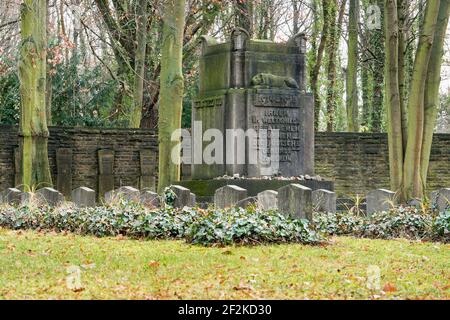 Berlin, jüdischer Friedhof Berlin Weissensee, Ehrenfeld für die im Ersten Weltkrieg verstorbenen jüdischen Soldaten, Gedenkstätte Stockfoto