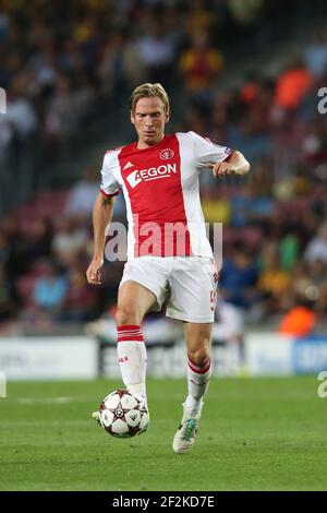 Fußball - UEFA Champions League 2013/2014 - Gruppenphase - Gruppe H - FC Barcelona gegen Ajax Amsterdam am 18. September 2013 in Barcelona, Spanien - Foto Manuel Blondau / AOP PRESS / DPPI - Christian Poulsen von Ajax Stockfoto