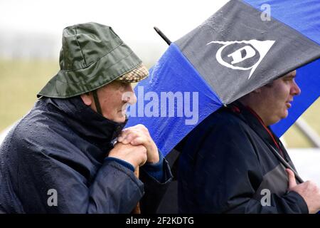 Eine sehr nasse Abington Show, South Lanarkshire, Schottland Stockfoto